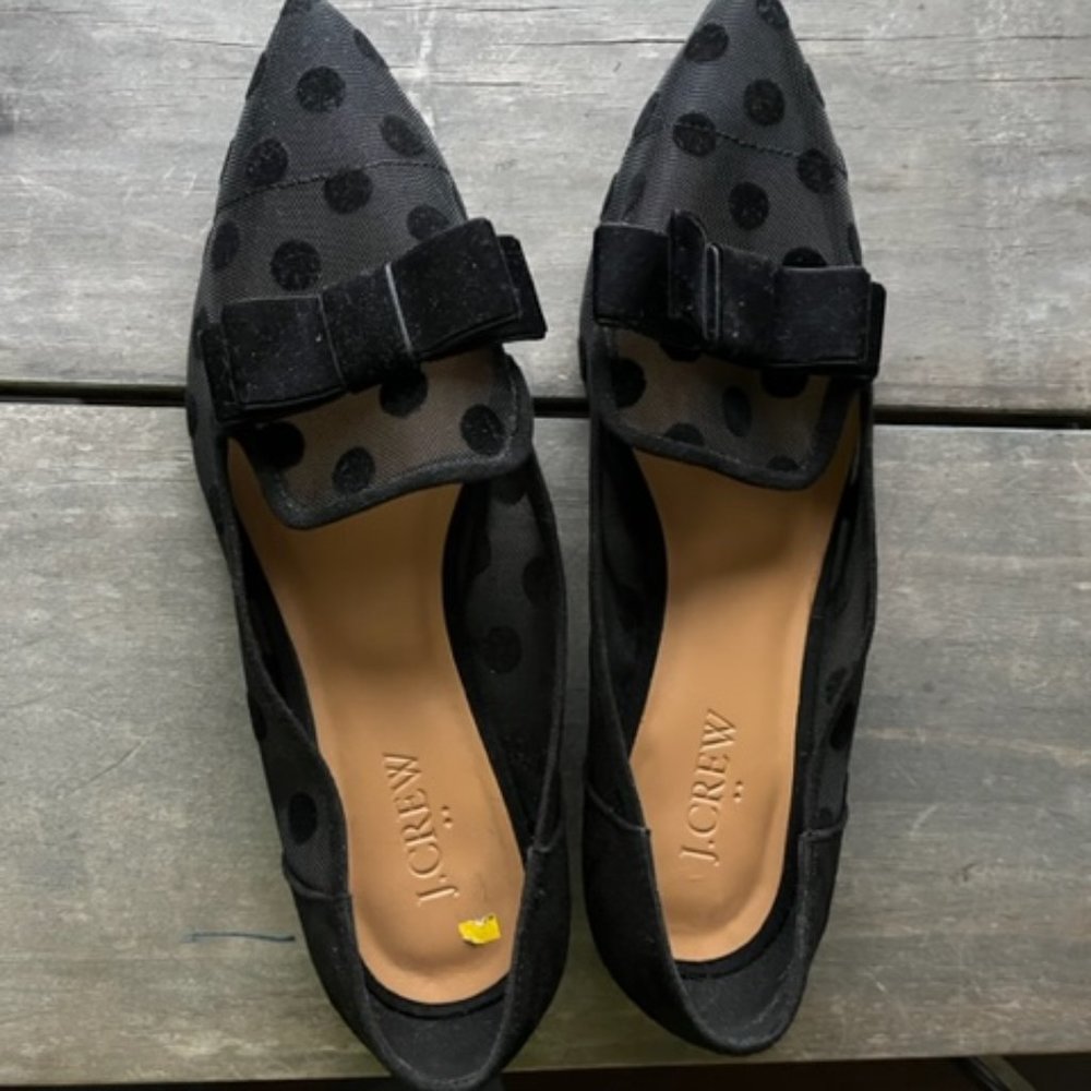 J Crew Size 8 Black Flats, Dressy, Rarely Worn, Size 8